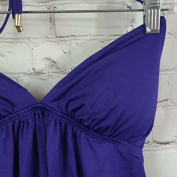 Laundry Shelli Segal Sapphire Blue Halter Laser Cut Tankini Cheeky Swim Suit Sm - Picture 11 of 16